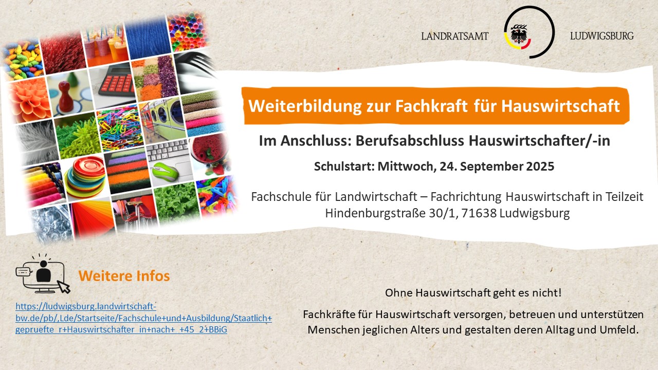 Abschluss als Staatlich geprüfte Fachkraft für Hauswirtschaft