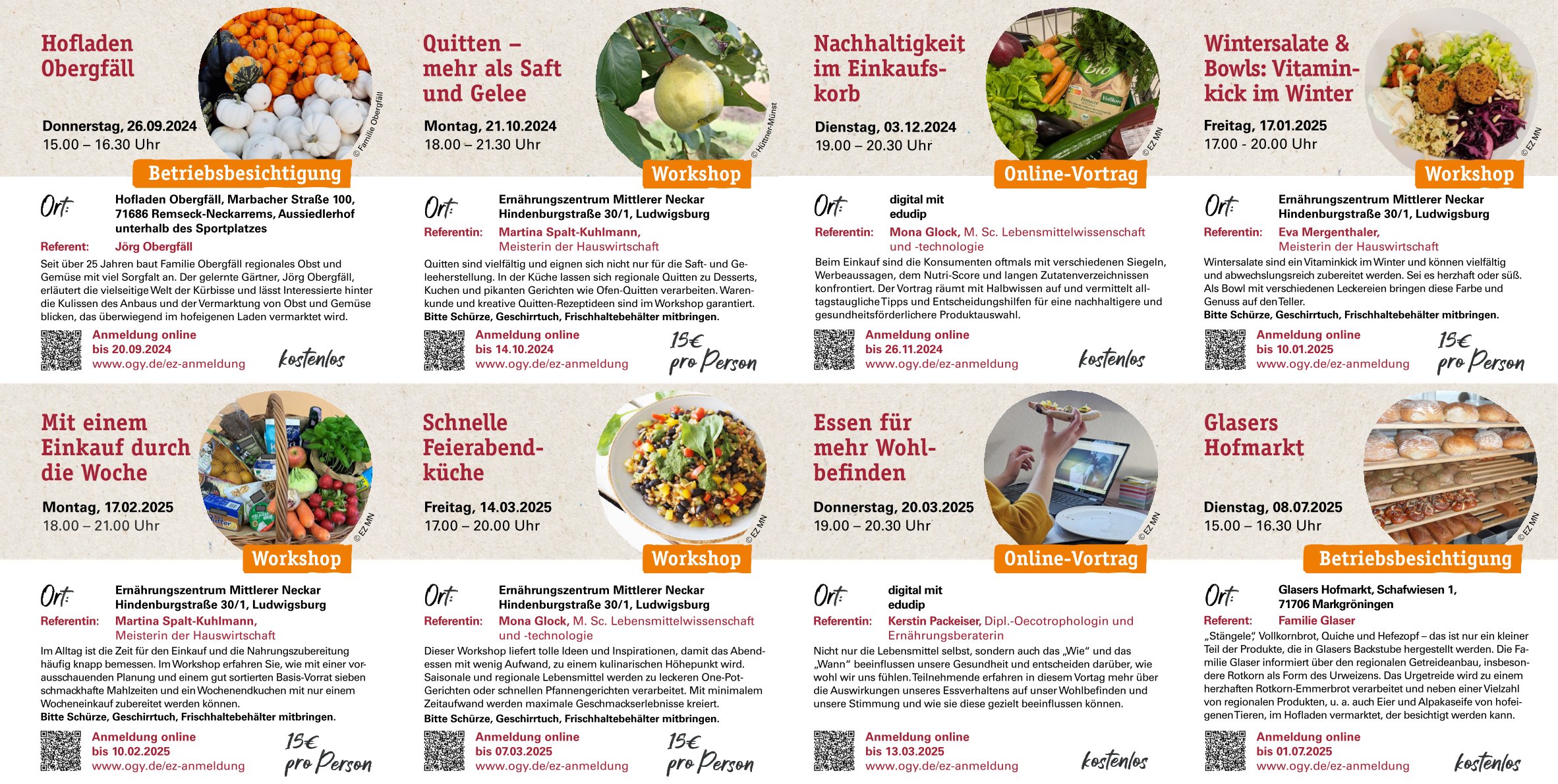 Jahresprogramm Ernährungszentrums 2024-2025 Seite 2