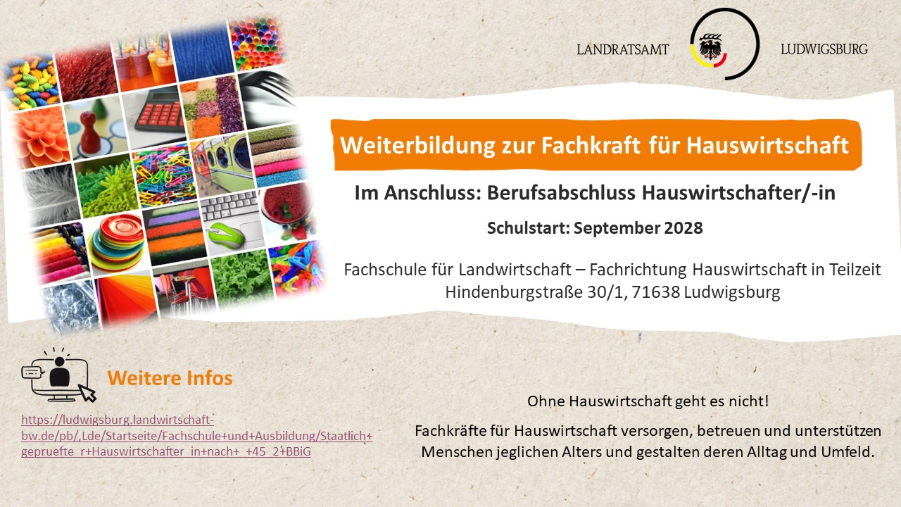 Abschluss als Staatlich geprüfte Fachkraft für Hauswirtschaft