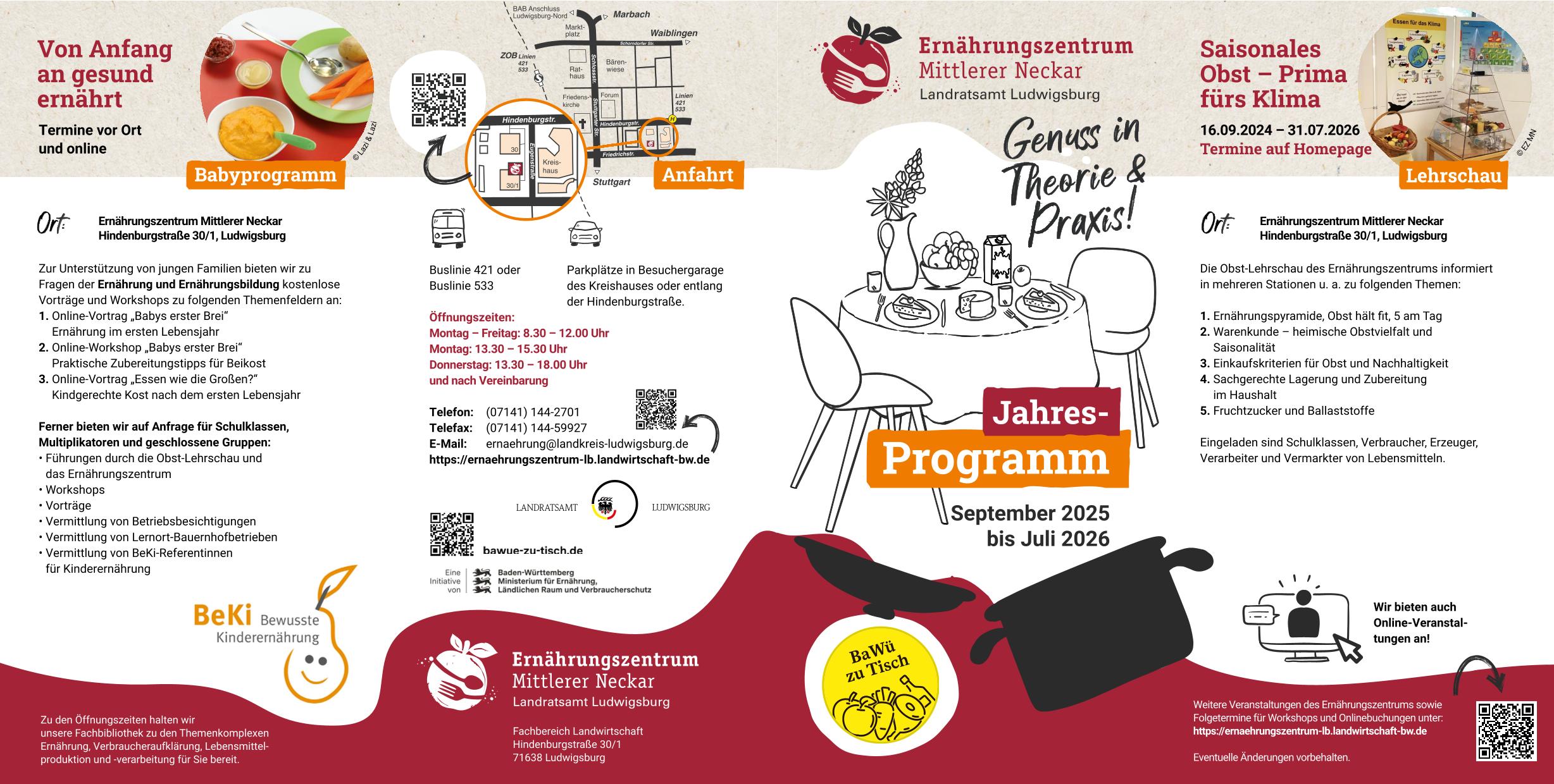 Jahresprogramm Ernährungszentrum 2025-2026 Seite 1